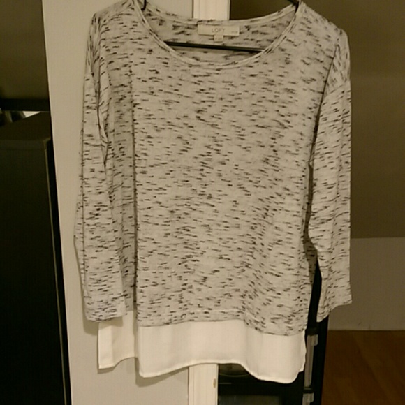 Heather grey marbled long sleeve top