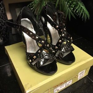 Black studded 5in high heel
