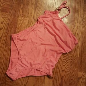 H&M pink one-shoulder suimsuit