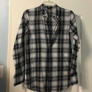 Theory plaid button down shirt