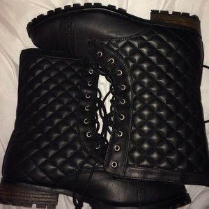 Quilted Combat Boots