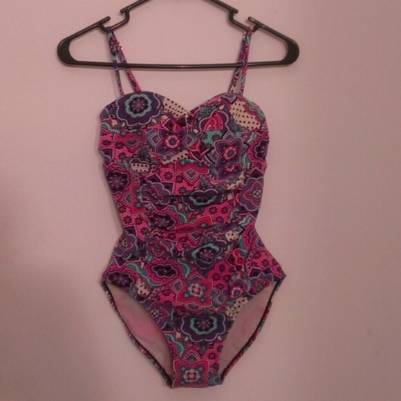 Patterned swimsuit onesie