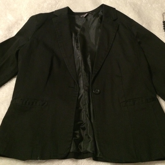 Suit Jacket with black beaded necklace