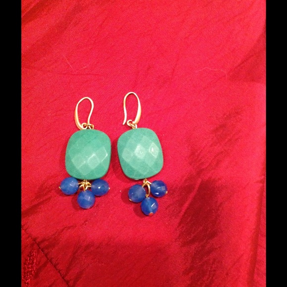 💞Green and Blue Statement Earrings💞 - Picture 1 of 2