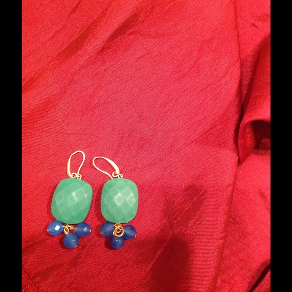 💞Green and Blue Statement Earrings💞 - Picture 2 of 2