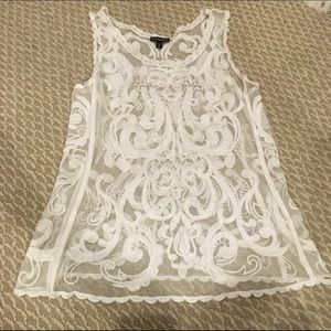 Sheer White lace tank