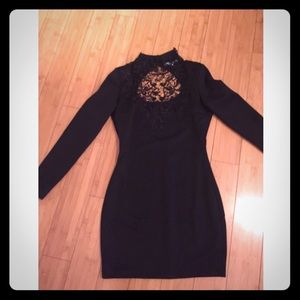 Laced black bodycon dress
