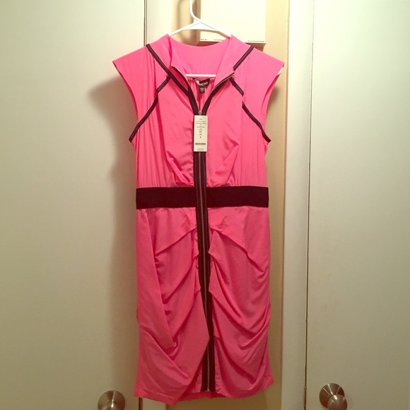 Bebe Cotton Candy Mesh Inset Dress.