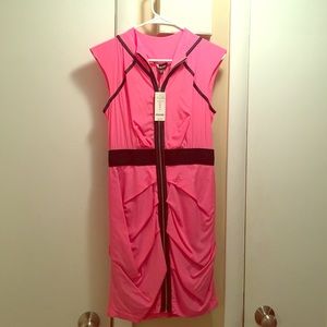 Bebe Cotton Candy Mesh Inset Dress.