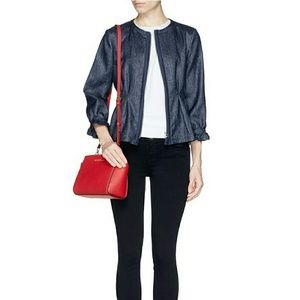 Red Micheal Kors Medium Selma leather messenger