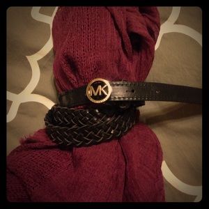 SOLD in bundle--Michael Kors black braided belt