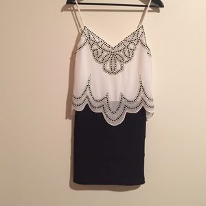 White/Black Crop Bandage Dress