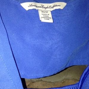 blue cut out above knee dress tank