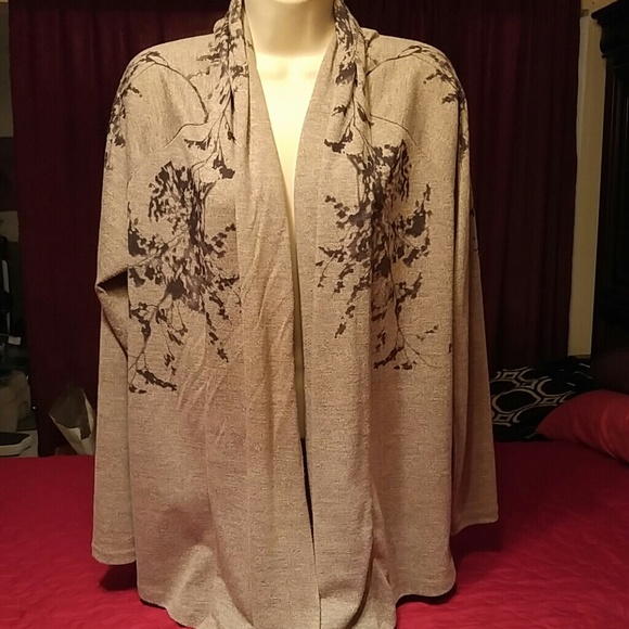 Sharagano Sweaters - Long gray open front sweater