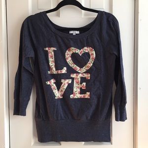 LOVE 3/4 sleeve top