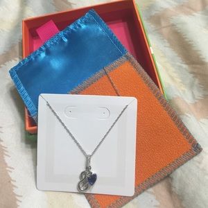 Sterling Silver Necklace w/ Lab Created Sapphires