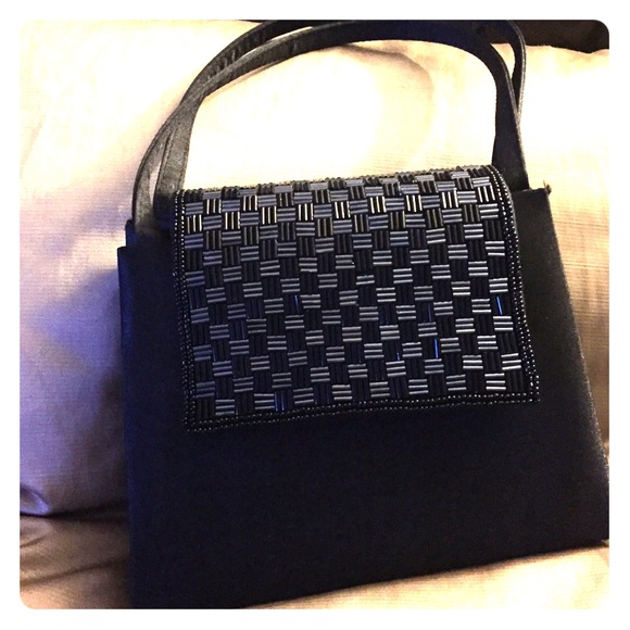Little black satin handbag