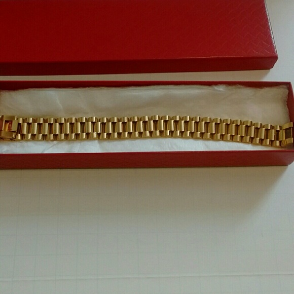 Rolex style !, 18k over stainless steel bracelet,