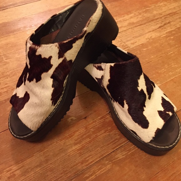 Bandolino Shoes - OMG Bandolino cow print fur wedge!!