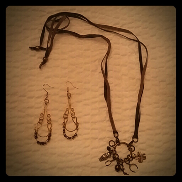 2pc Charm Leather Necklace