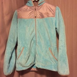 The North Face turquoise jacket