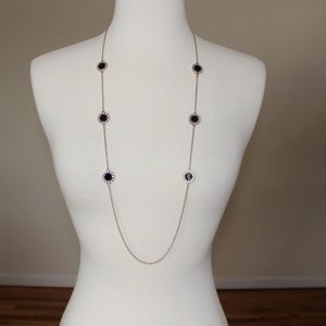 Art Deco Style Black Rhinestone Star Necklace