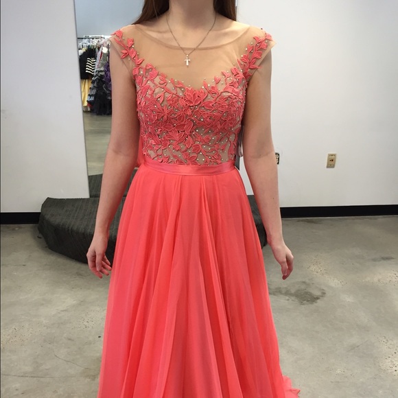 Sherri Hill Coral Prom Dress