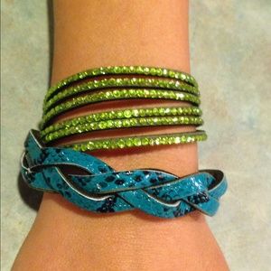 Trendy leather snake wrap bracelet