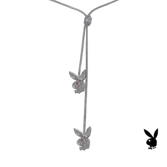 Silver Playboy bunny necklace 👯.