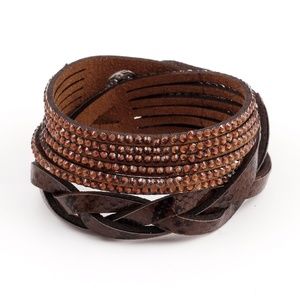 Trendy leather snake wrap bracelet