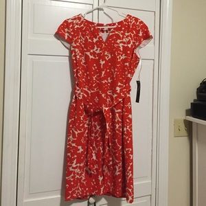 Red Floral Print Sheath Dress
