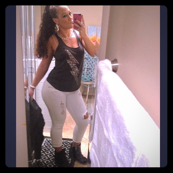 Express ankle skinny white jeans