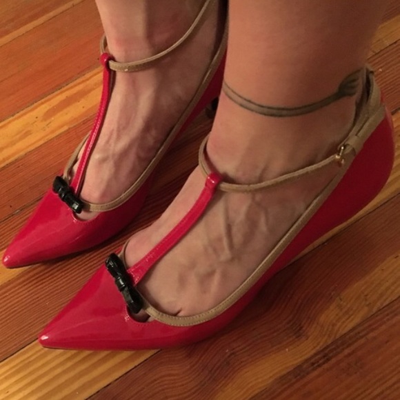 Zara red patent leather pumps