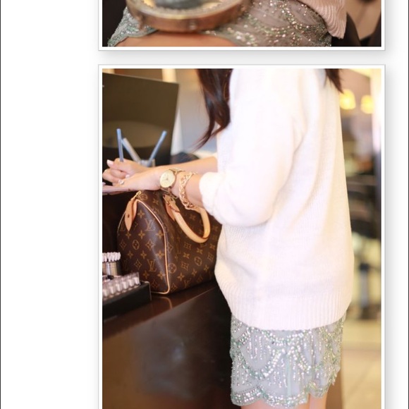 Perfect sequin skirt! Silver tiers of silver - Picture 2 of 4