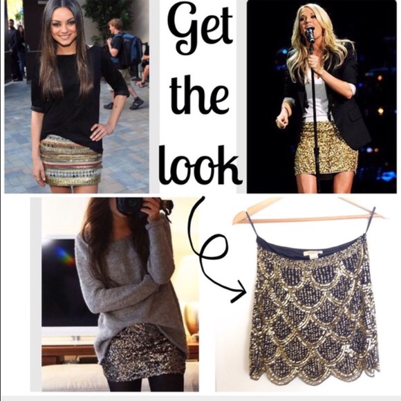 Perfect sequin skirt! Silver tiers of silver - Picture 3 of 4