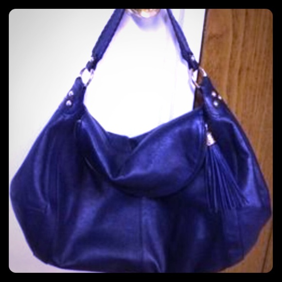 Onna Ehrlich Rachel dark blue leather hobo