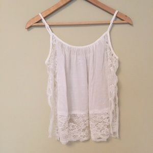 Free People white tank with lace