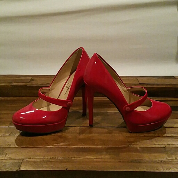 Bright Red High Heels - Size 7