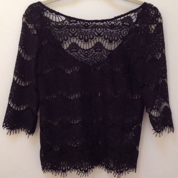 Zara black lace top sz Small. Never been worn