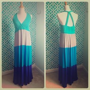 Color Block Maxi Dress