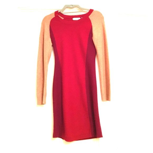 Beautiful wool and cashmere color block dress