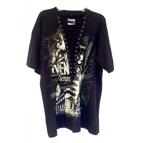 ❌SOLD❌Furst of a Kind Lace Up Tee - Picture 2 of 3