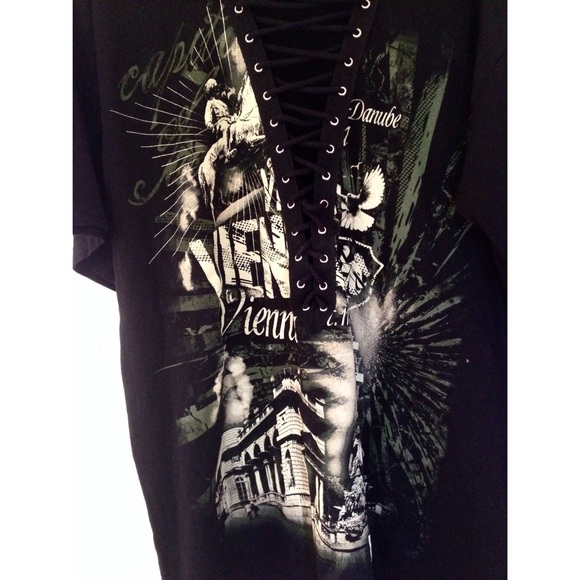 ❌SOLD❌Furst of a Kind Lace Up Tee - Picture 3 of 3