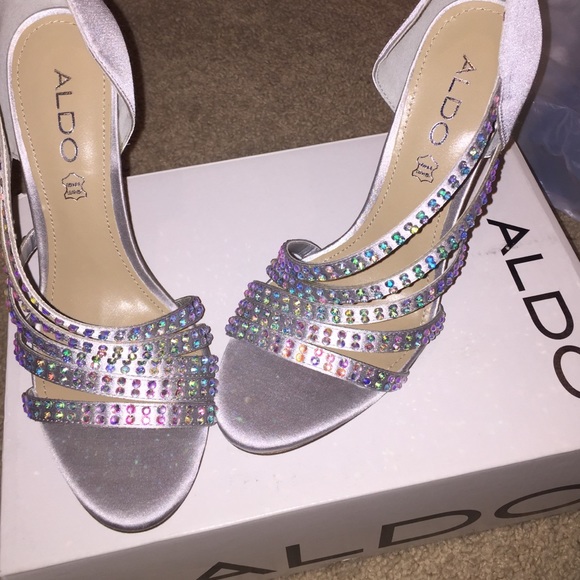 Silver party heels NWT