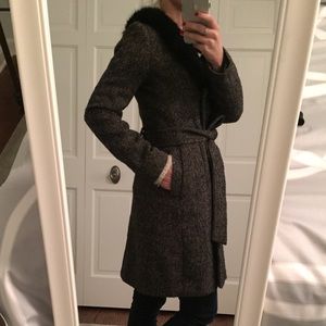 Banana Republic Pea Coat with Faux Fur *Like New*