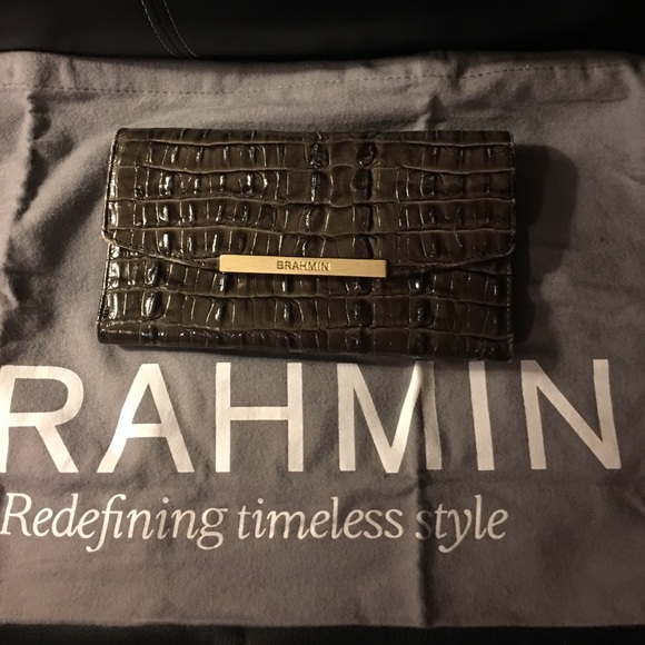 Brahmin Checkbook wallet Nutmeg