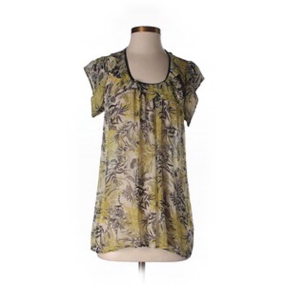 Plenty by Tracy Reece silk floral sheer blouse