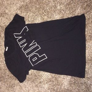 black t-shirt from pink