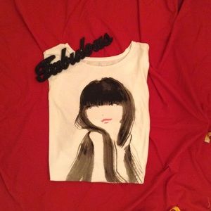 Ann Taylor Loft "girlie" graphic tee