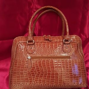 Tan Dome Satchel Bag